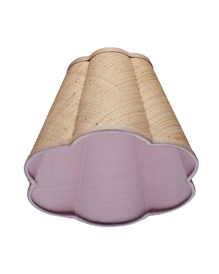 Scalloped Lamp Shade in Raffia, Small