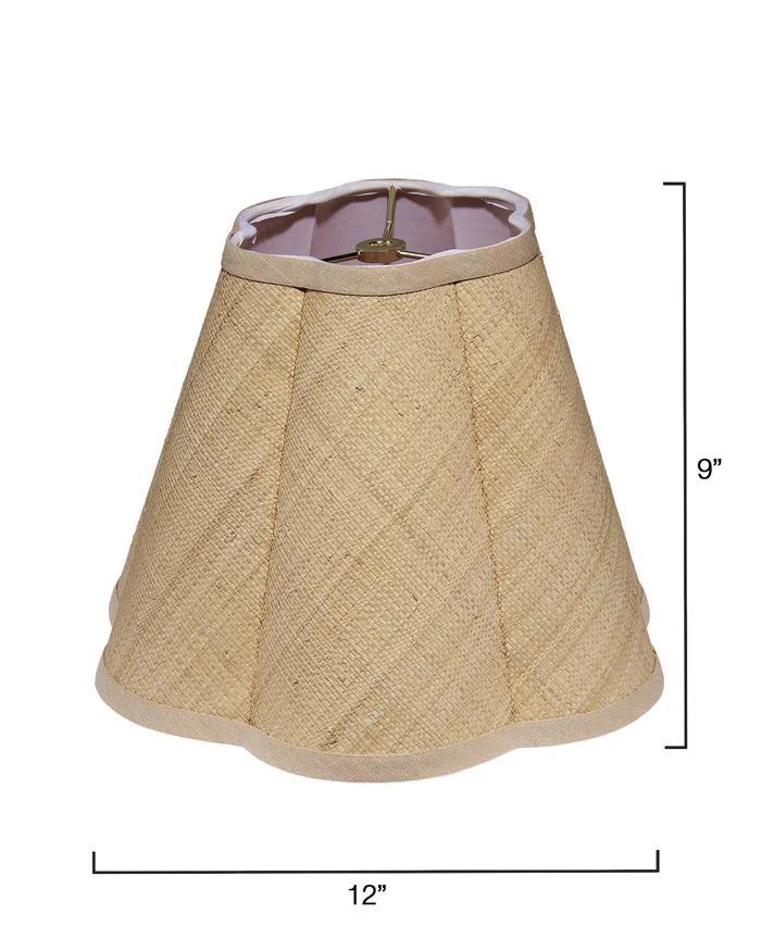 Scalloped Lamp Shade in Raffia, Small