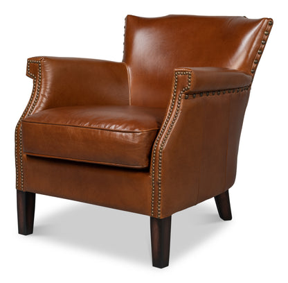 TOPEKA CHAIR, VINTAGE HAVANA LEATHER