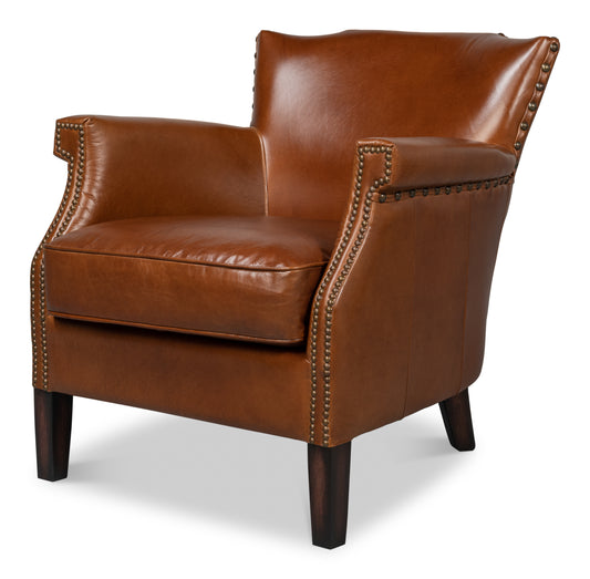 TOPEKA CHAIR, VINTAGE HAVANA LEATHER