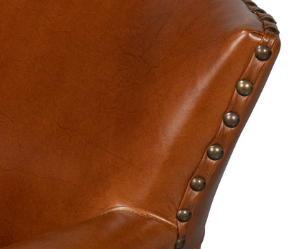 TOPEKA CHAIR, VINTAGE HAVANA LEATHER