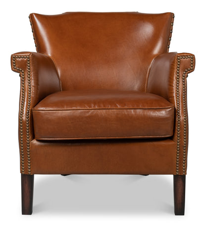 TOPEKA CHAIR, VINTAGE HAVANA LEATHER