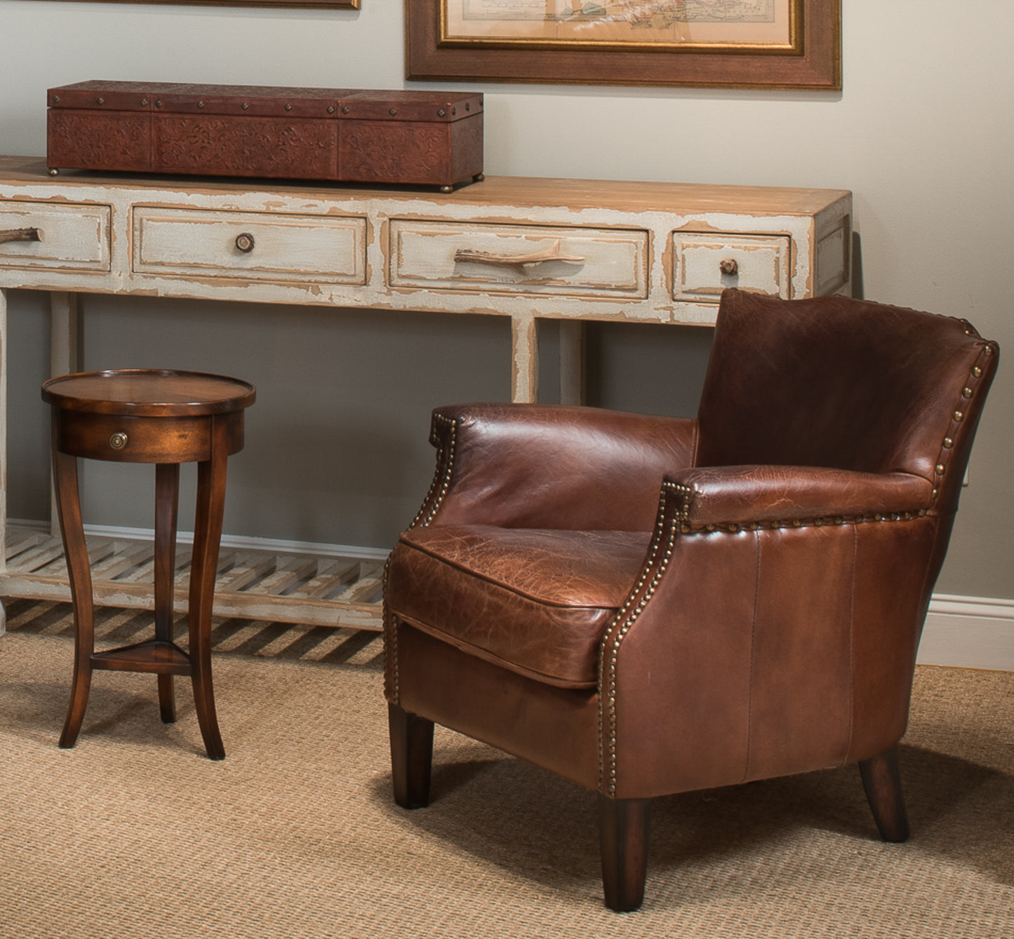 TOPEKA CHAIR, VINTAGE HAVANA LEATHER