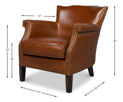 TOPEKA CHAIR, VINTAGE HAVANA LEATHER