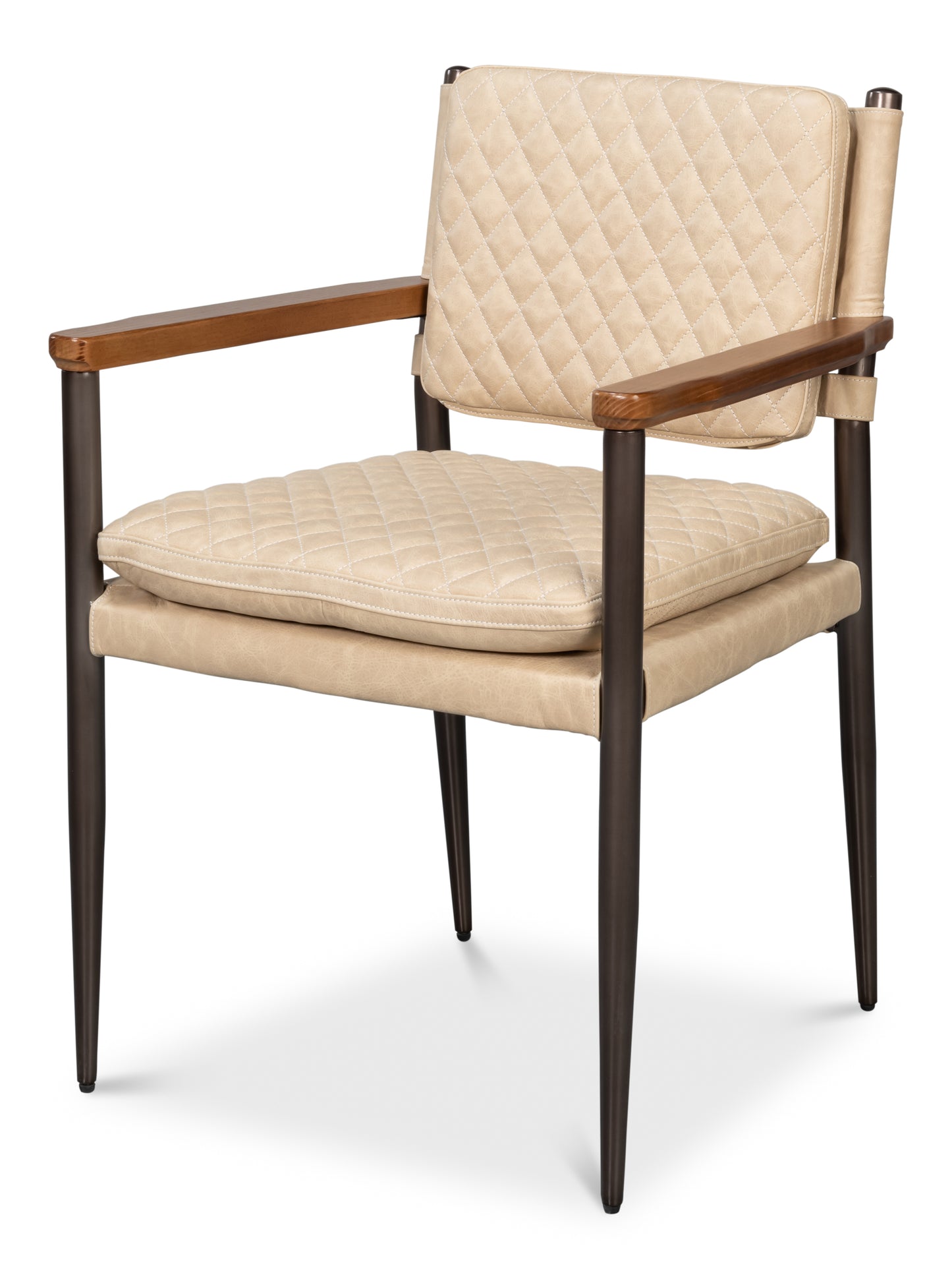 The Harley Chair-Cappuccino White Leather