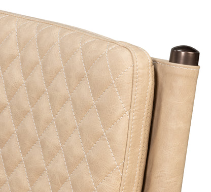 The Harley Chair-Cappuccino White Leather