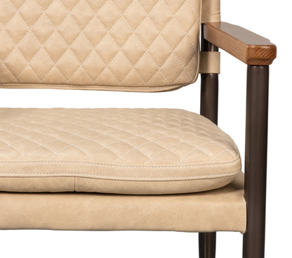 The Harley Chair-Cappuccino White Leather