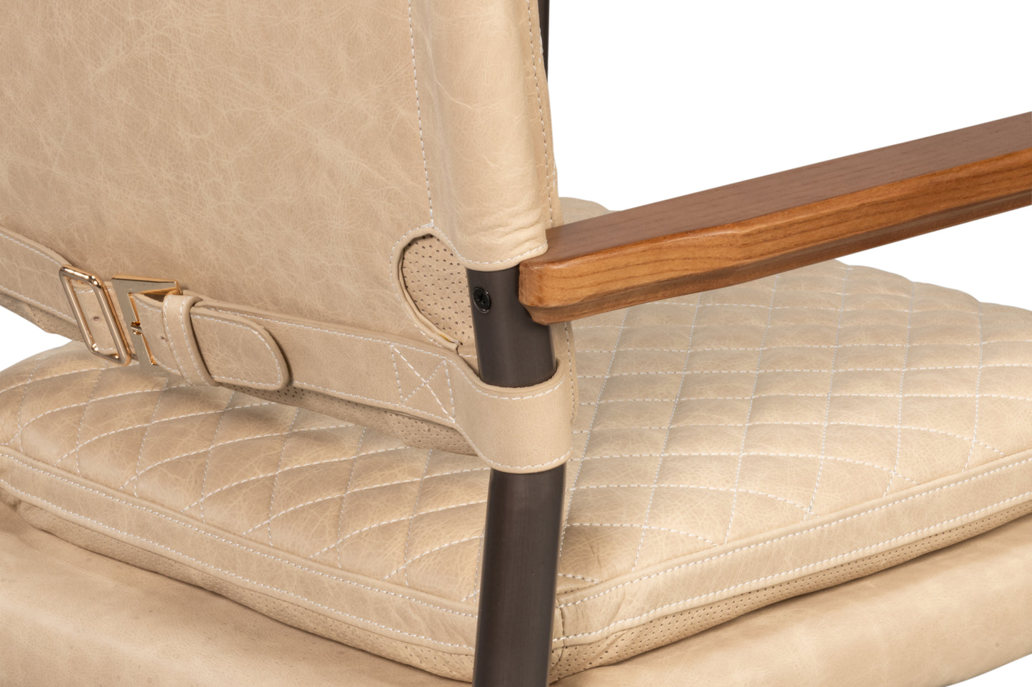 The Harley Chair-Cappuccino White Leather