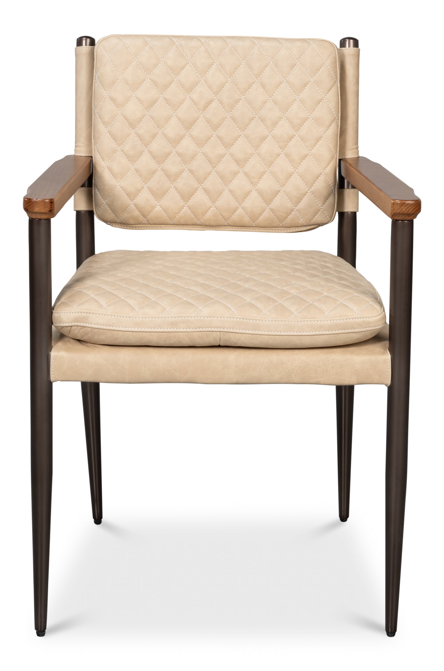 The Harley Chair-Cappuccino White Leather