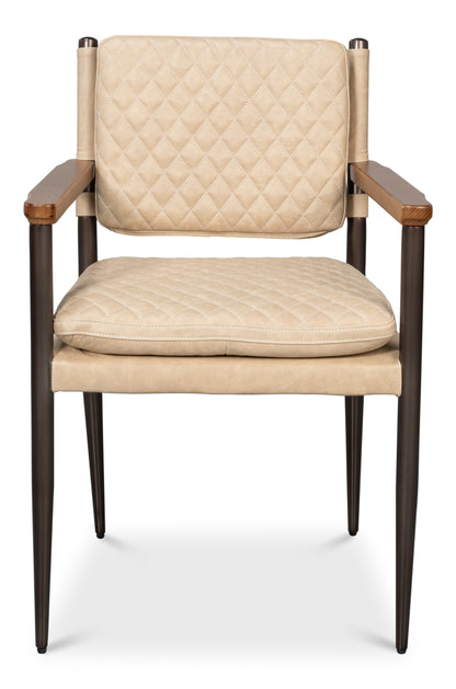 The Harley Chair-Cappuccino White Leather