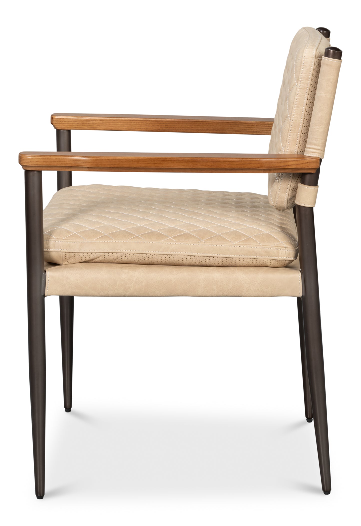 The Harley Chair-Cappuccino White Leather