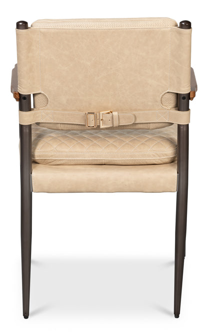 The Harley Chair-Cappuccino White Leather