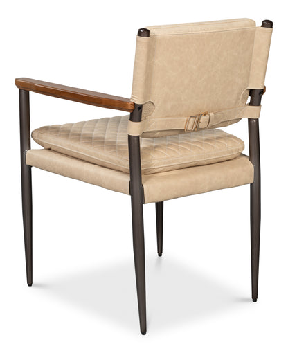 The Harley Chair-Cappuccino White Leather