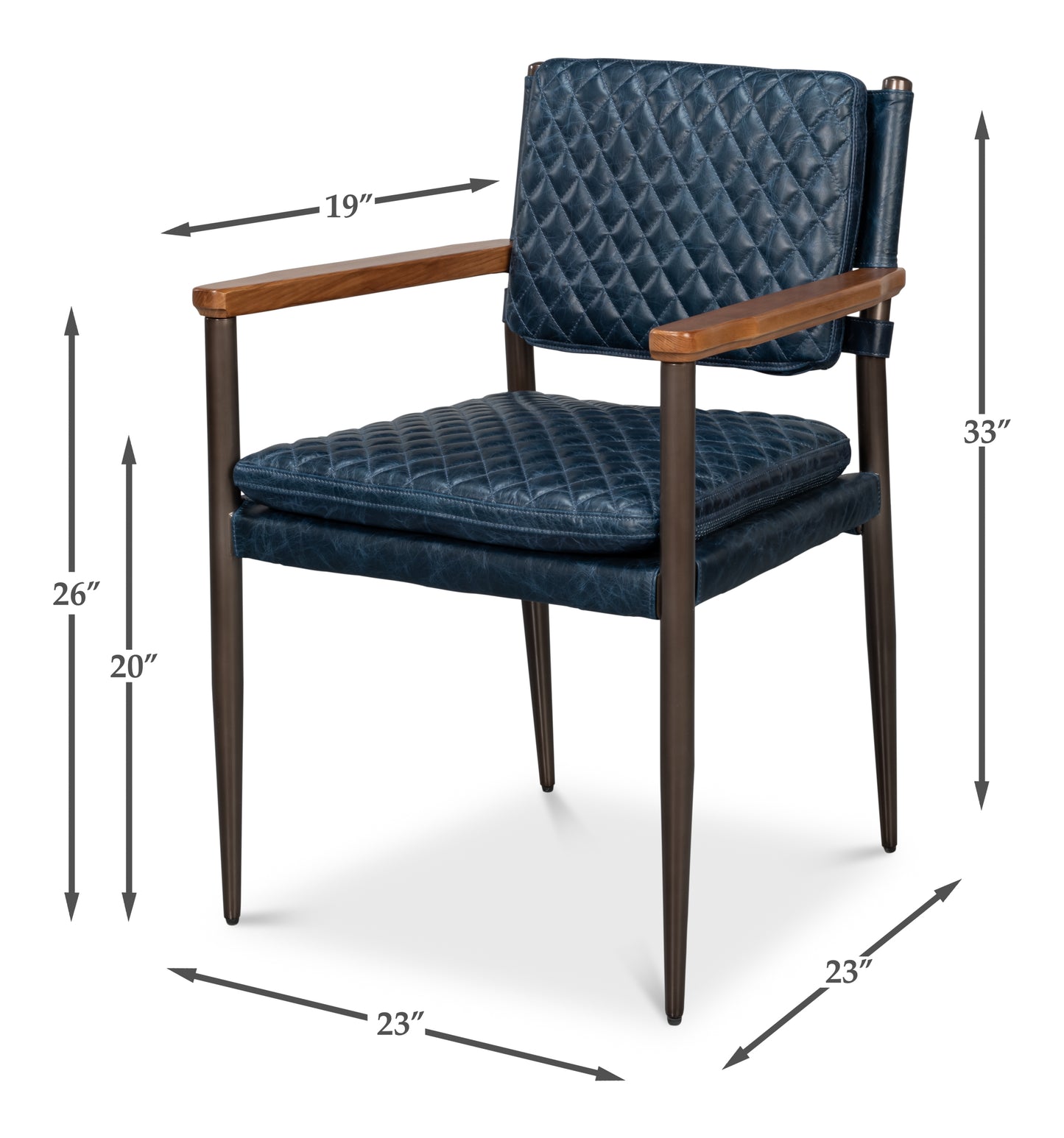 The Harley Chair-Chateau Blue Leather