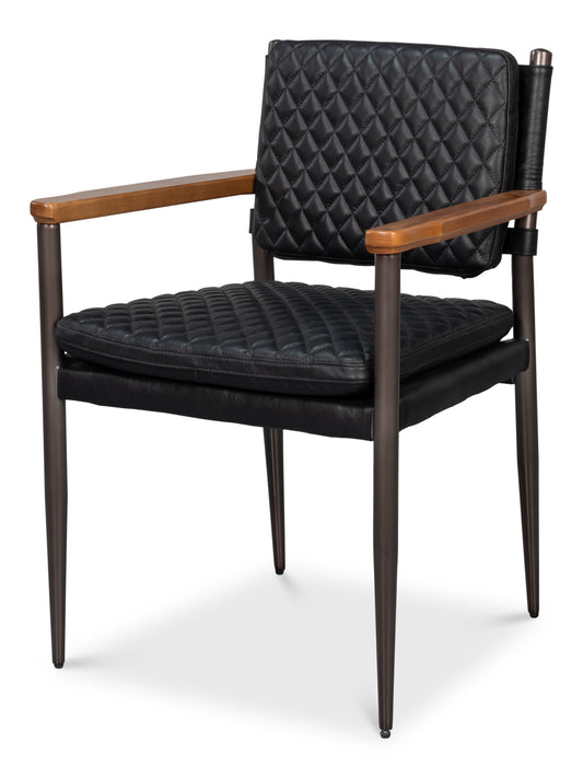 The Harley Chair-Onyx Black Leather