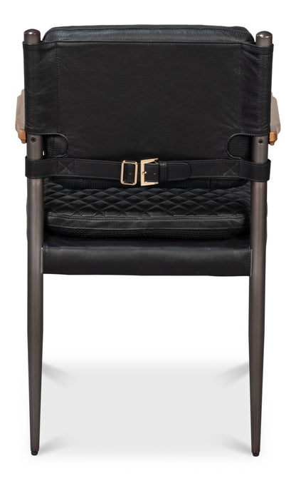 The Harley Chair-Onyx Black Leather