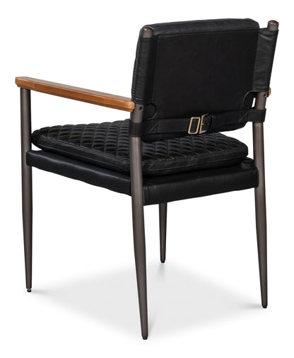 The Harley Chair-Onyx Black Leather