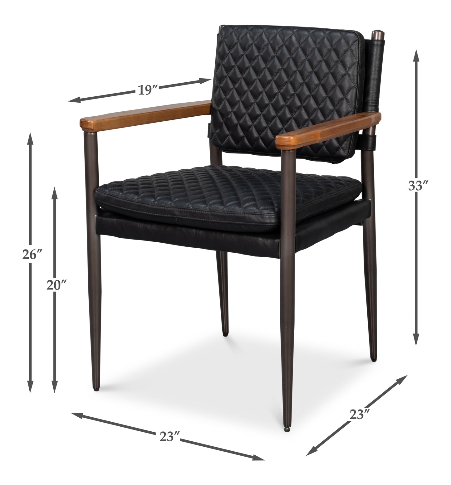 The Harley Chair-Onyx Black Leather