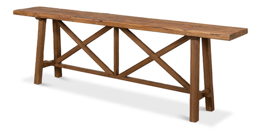 DOUBLE X BASE SOFA TABLE, TAN