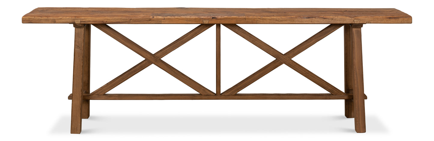 DOUBLE X BASE SOFA TABLE, TAN