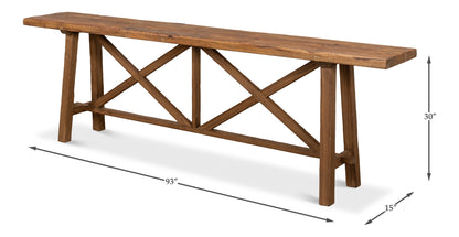 DOUBLE X BASE SOFA TABLE, TAN
