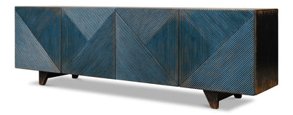Low Wall Console For TV - Blue