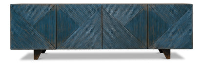 Low Wall Console For TV - Blue