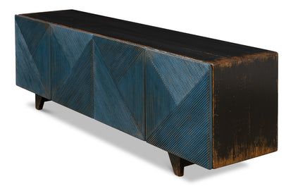 Low Wall Console For TV - Blue