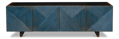 Low Wall Console For TV - Blue