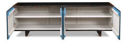 Low Wall Console For TV - Blue