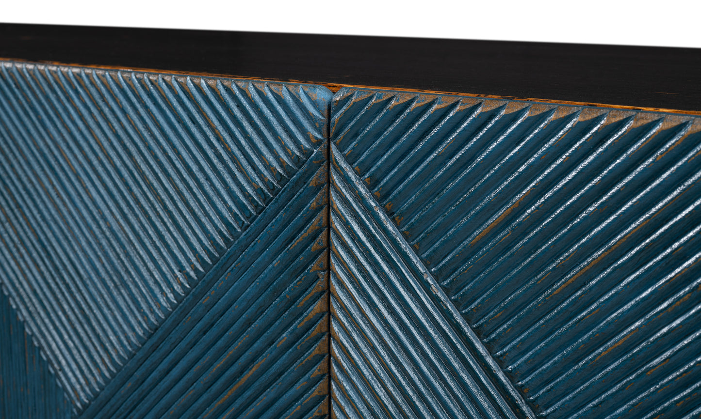 Low Wall Console For TV - Blue