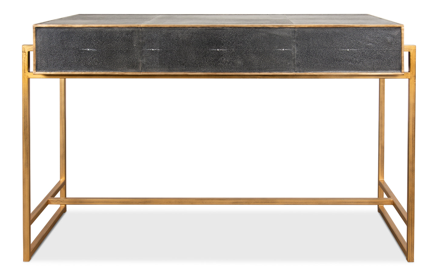 Grey Leather Shagreen Desk