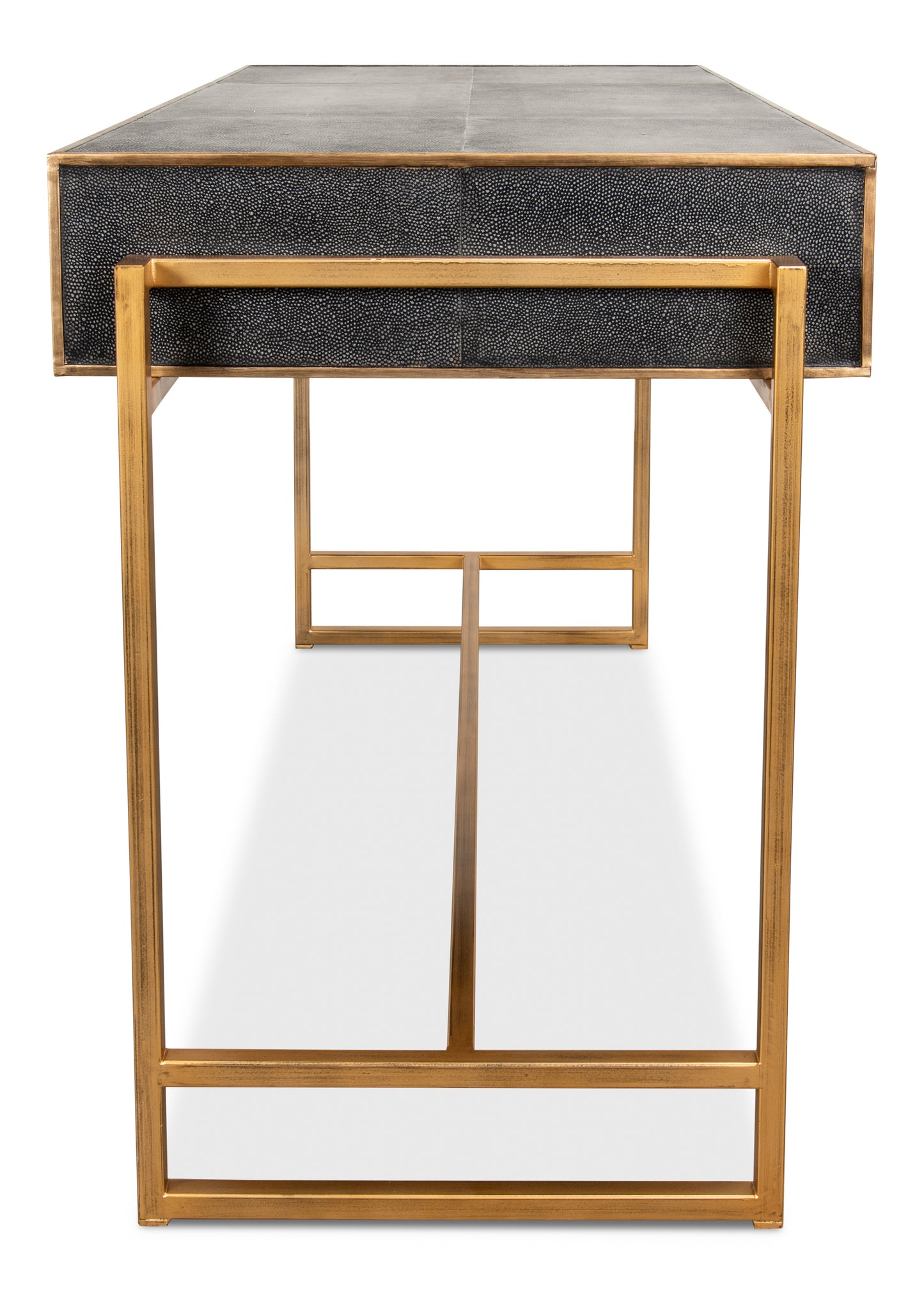 Grey Leather Shagreen Desk