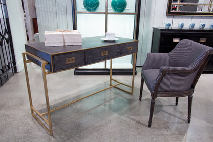 Grey Leather Shagreen Desk