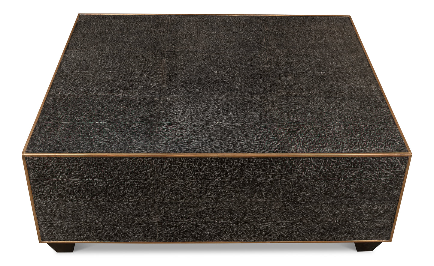 Grey Leather Shagreen Cocktail Table