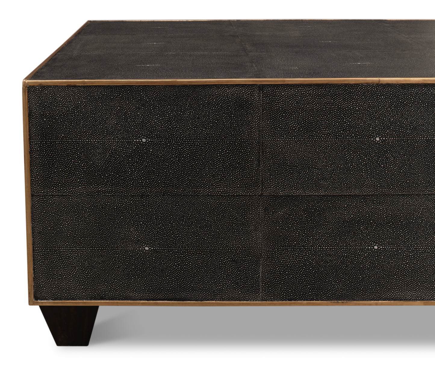 Grey Leather Shagreen Cocktail Table