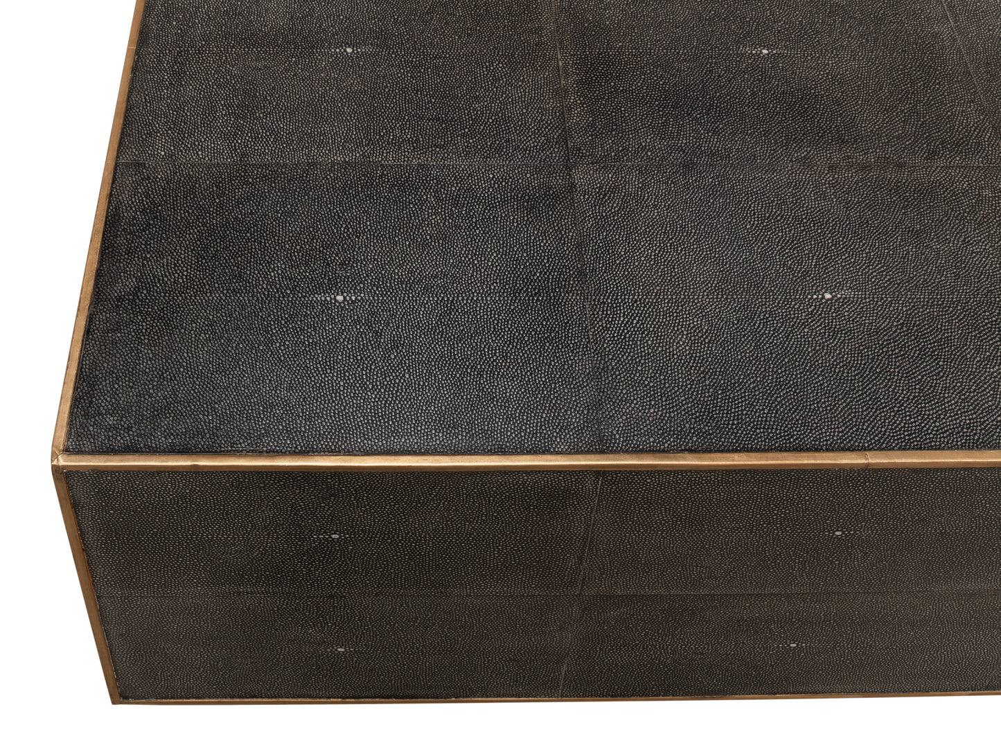 Grey Leather Shagreen Cocktail Table