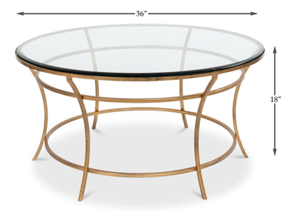 Glass Top Round Coffee Table
