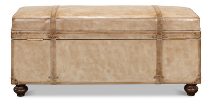 LEATHER TRUNK/BENCH, PEARL LEATHER