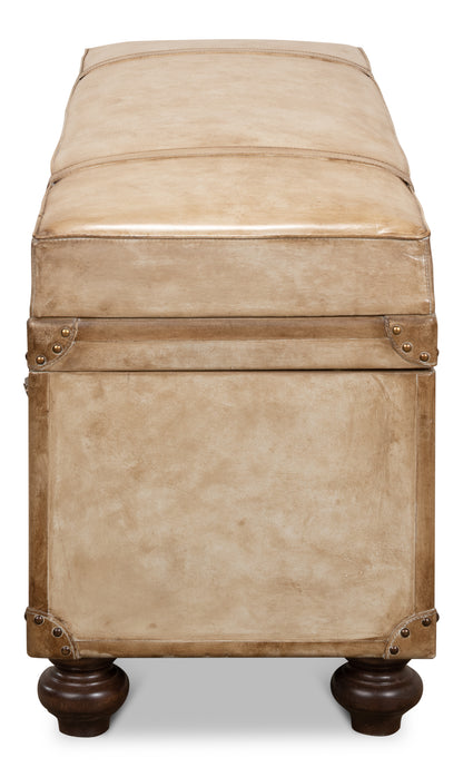 LEATHER TRUNK/BENCH, PEARL LEATHER