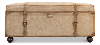 LEATHER TRUNK/BENCH, PEARL LEATHER