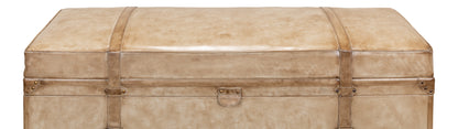 LEATHER TRUNK/BENCH, PEARL LEATHER