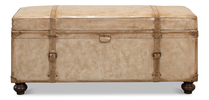 LEATHER TRUNK/BENCH, PEARL LEATHER