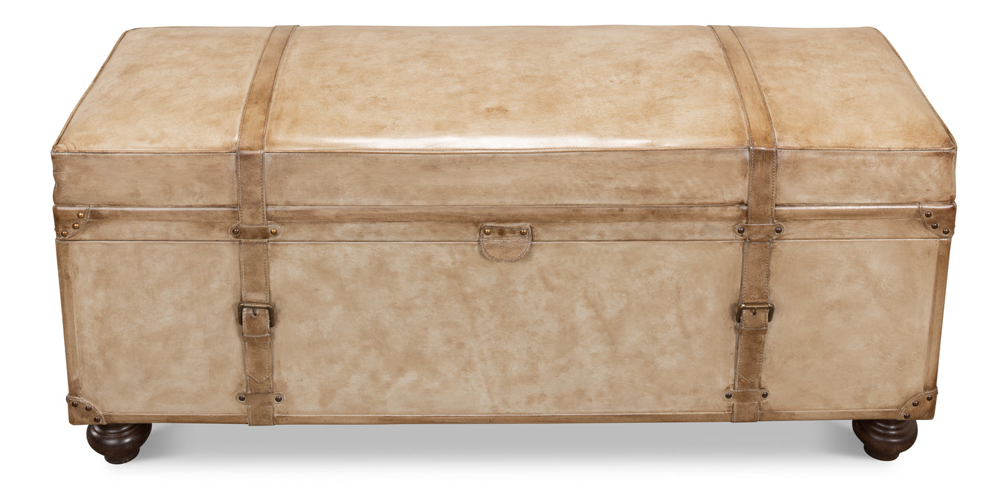 LEATHER TRUNK/BENCH, PEARL LEATHER