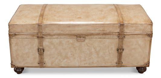 LEATHER TRUNK/BENCH, PEARL LEATHER