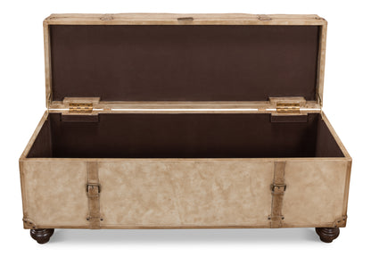 LEATHER TRUNK/BENCH, PEARL LEATHER