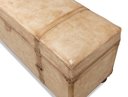 LEATHER TRUNK/BENCH, PEARL LEATHER