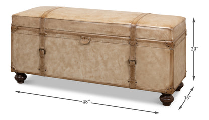 LEATHER TRUNK/BENCH, PEARL LEATHER