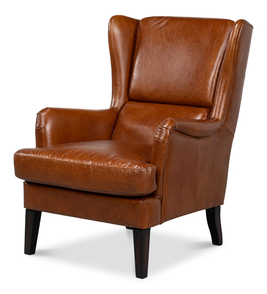 ELITE WING LOUNGE CHAIR, VINTAGE HAVANA
