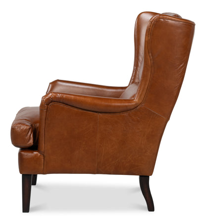 ELITE WING LOUNGE CHAIR, VINTAGE HAVANA